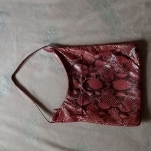 Anya Hindmarch Raspberry Pink Snakeskin Shoulder Bag